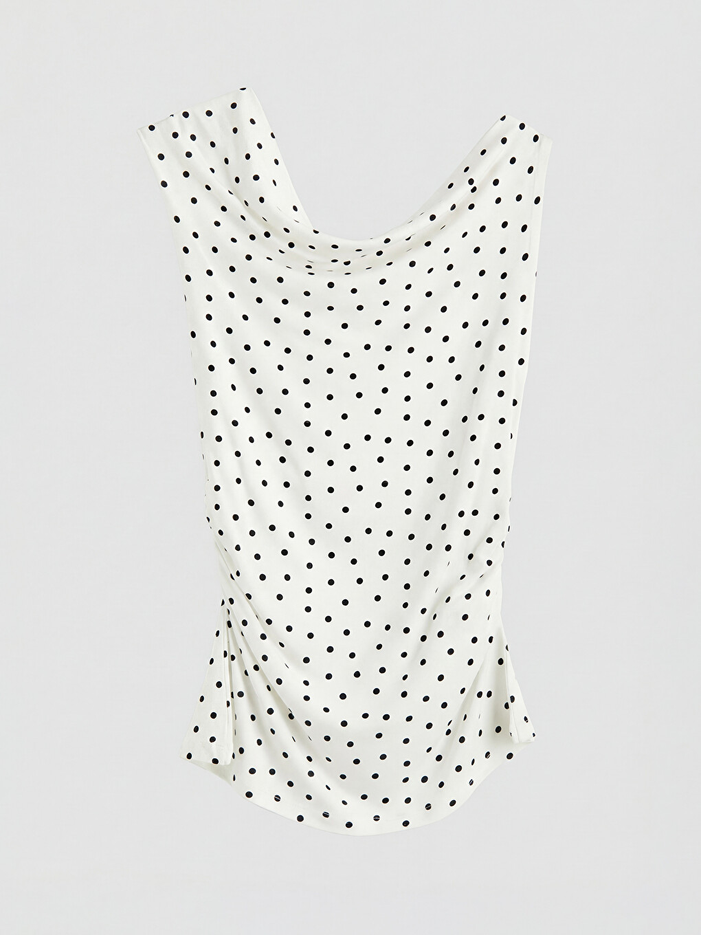 Boat Neck Polka Dotted Blouse-4