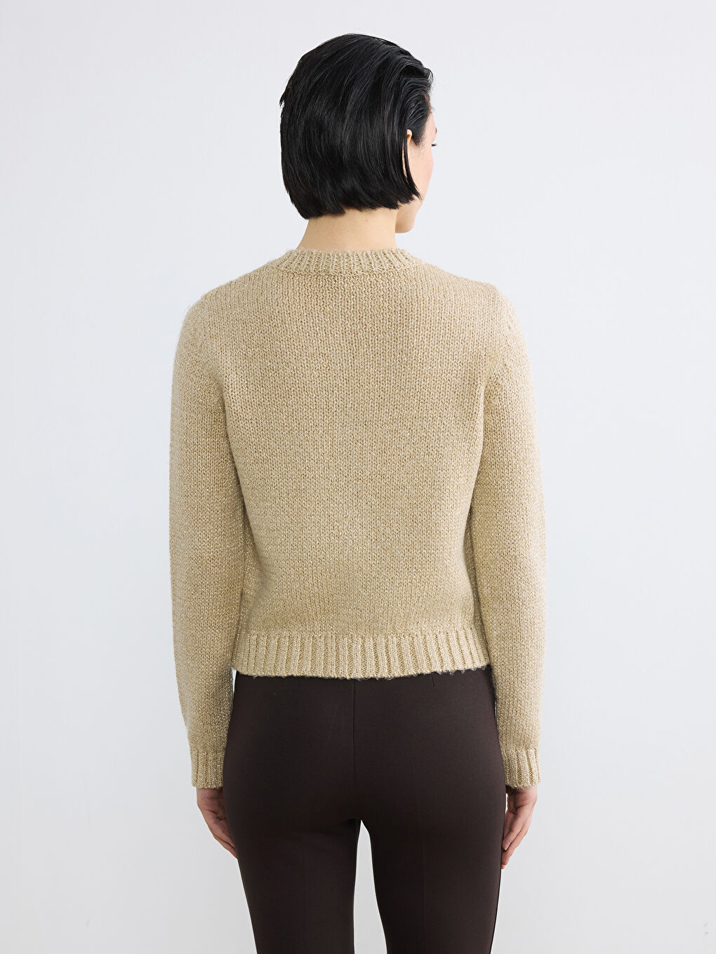 Karışık Bisiklet Yaka Kadın Triko Hırka-3