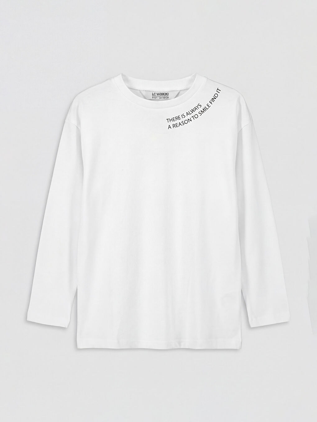 Beyaz Bisiklet Yaka Baskılı Kız Çocuk Tişört-0