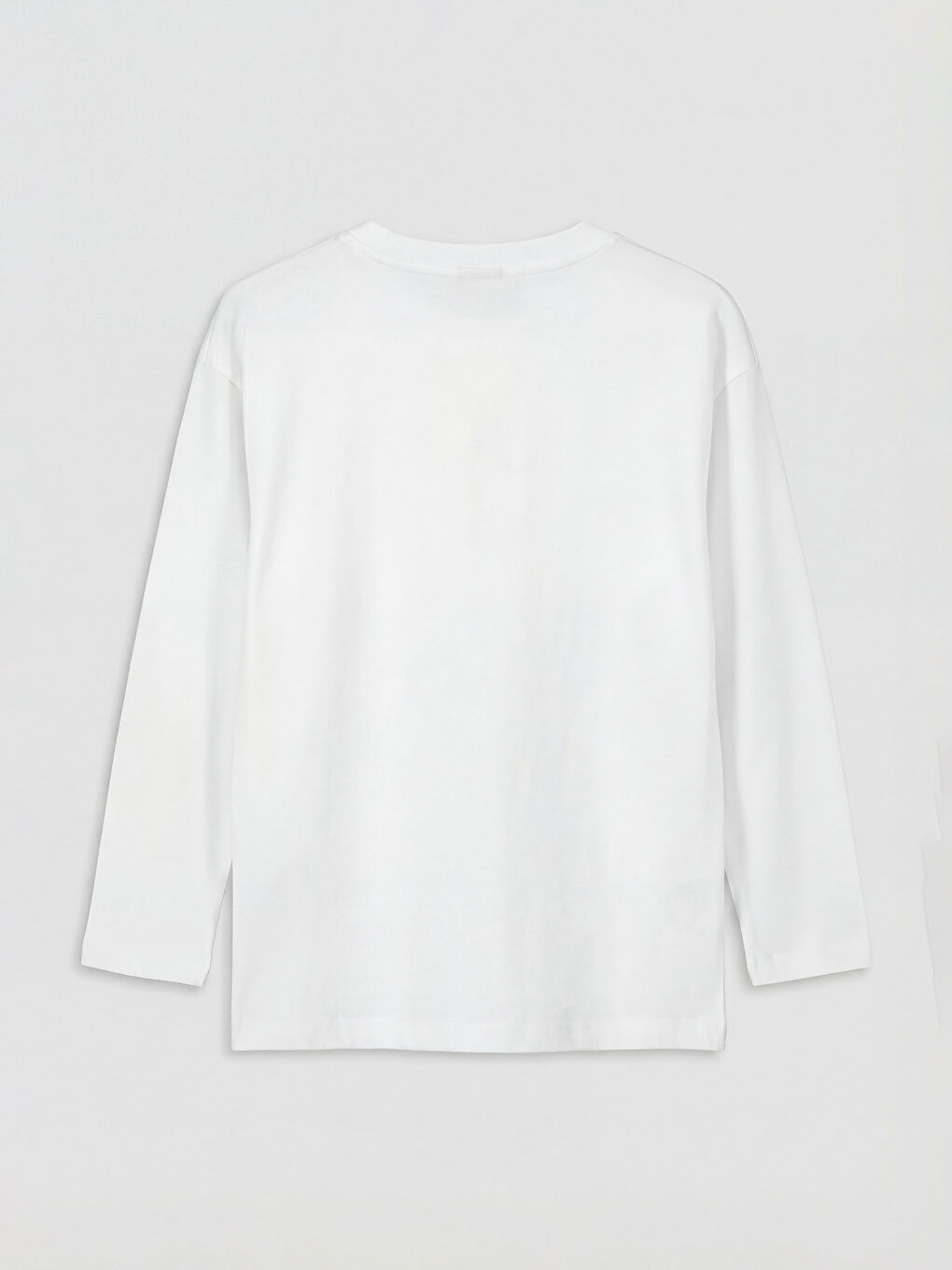 Beyaz Bisiklet Yaka Baskılı Kız Çocuk Tişört-1