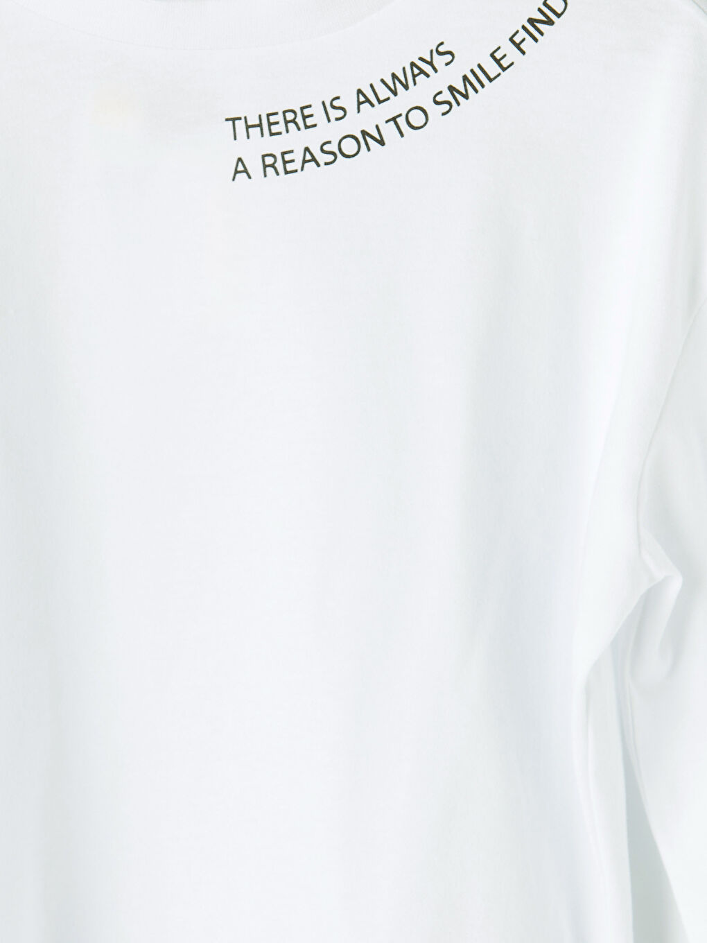 Beyaz Bisiklet Yaka Baskılı Kız Çocuk Tişört-2