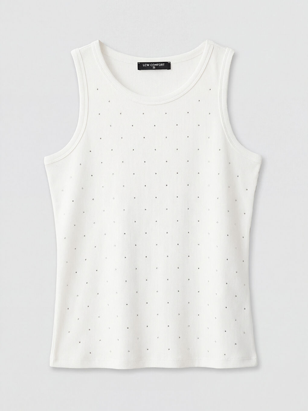 Beyaz Bisiklet Yaka Kadın Atlet-3