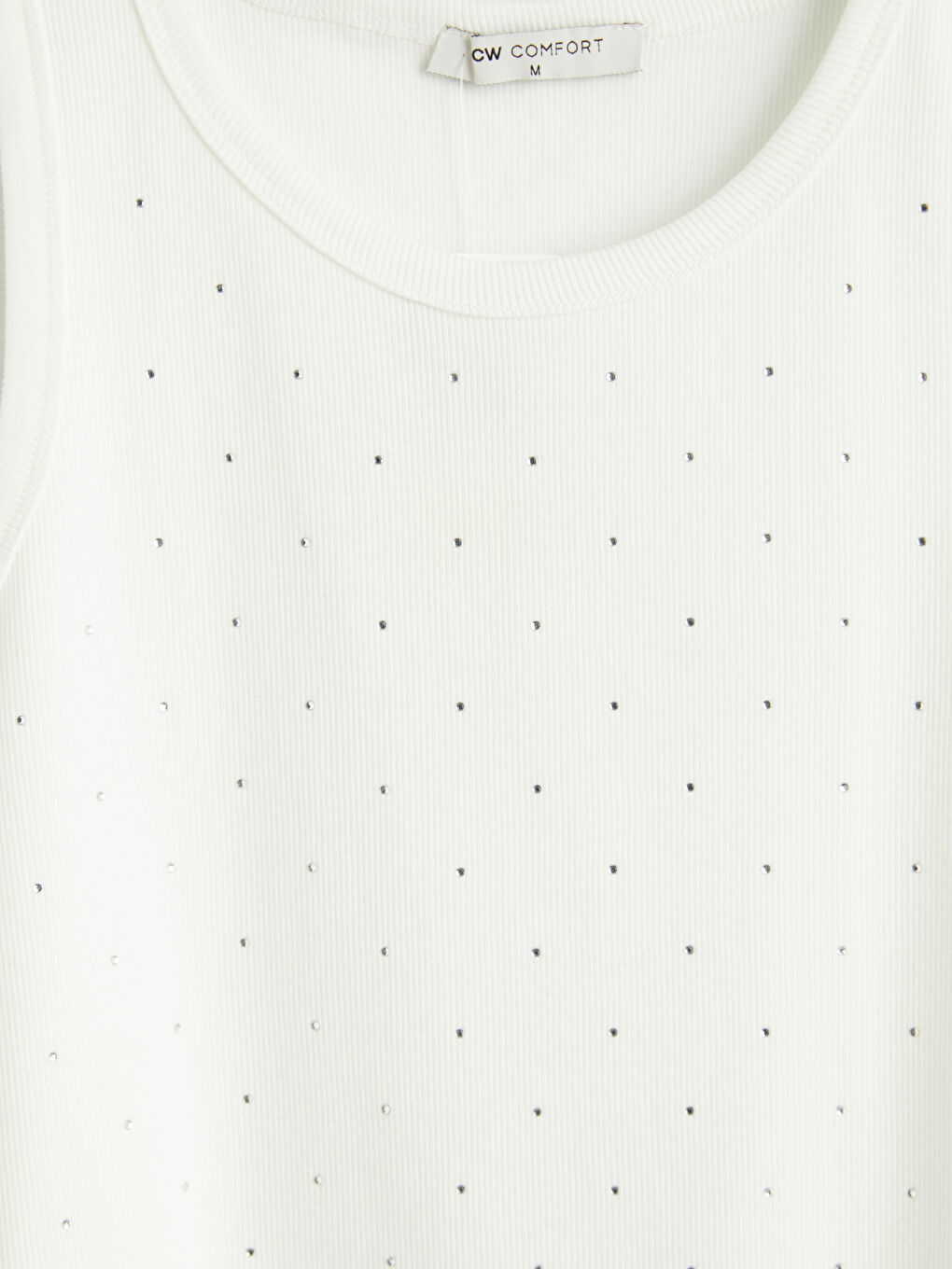 Beyaz Bisiklet Yaka Kadın Atlet-5