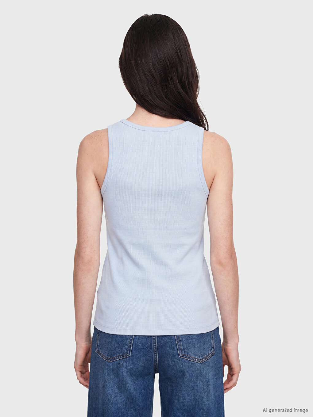 Crew Neck Rhinestone Embellished Women's Tank Top-3