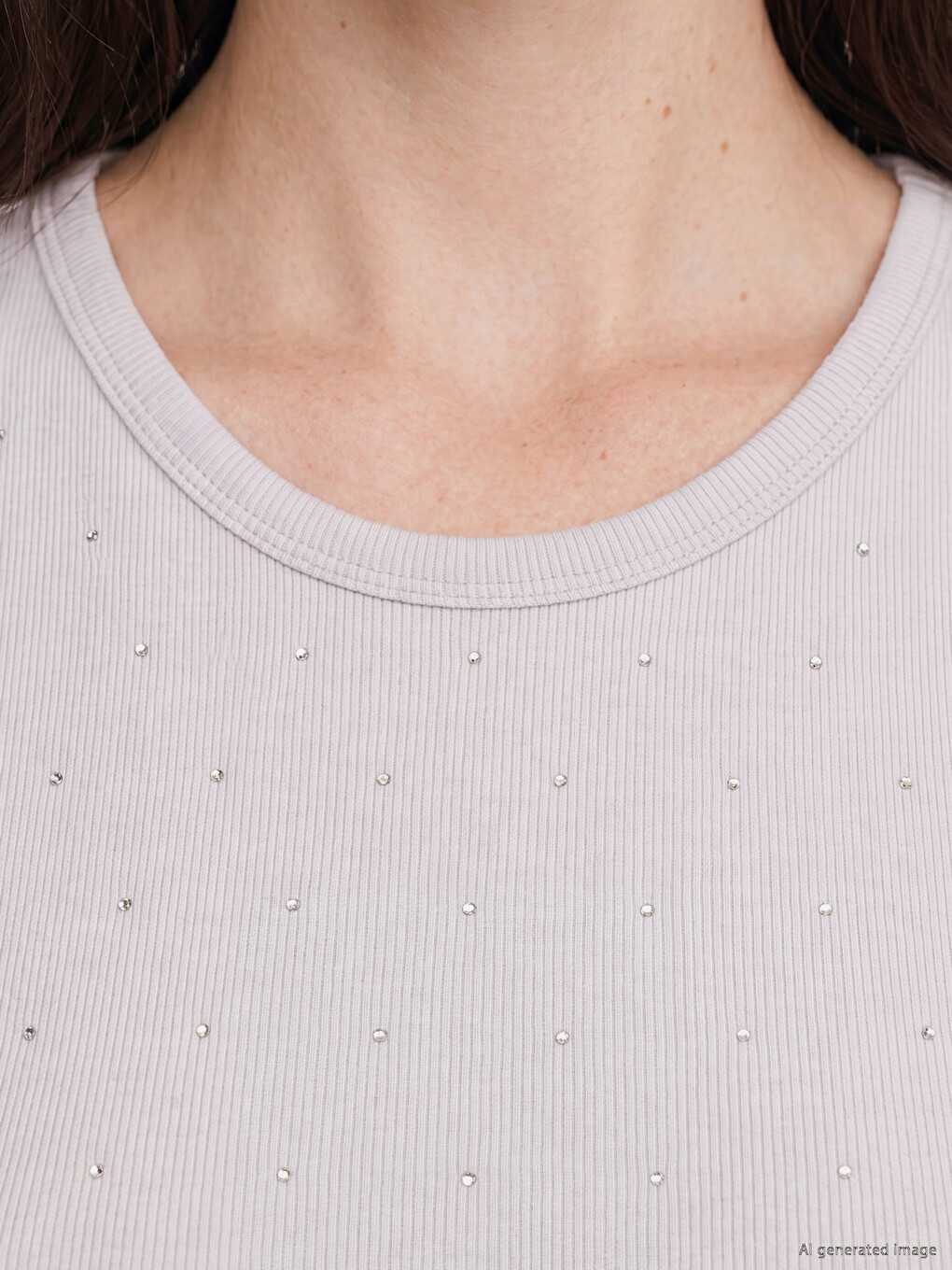 Crew Neck Rhinestone Embellished Women's Tank Top-2