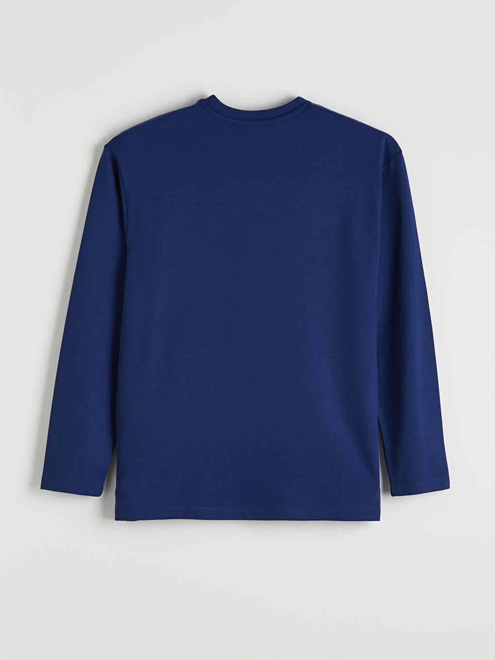 Lacivert Bisiklet Yaka Baskılı Erkek Sweatshirt-5