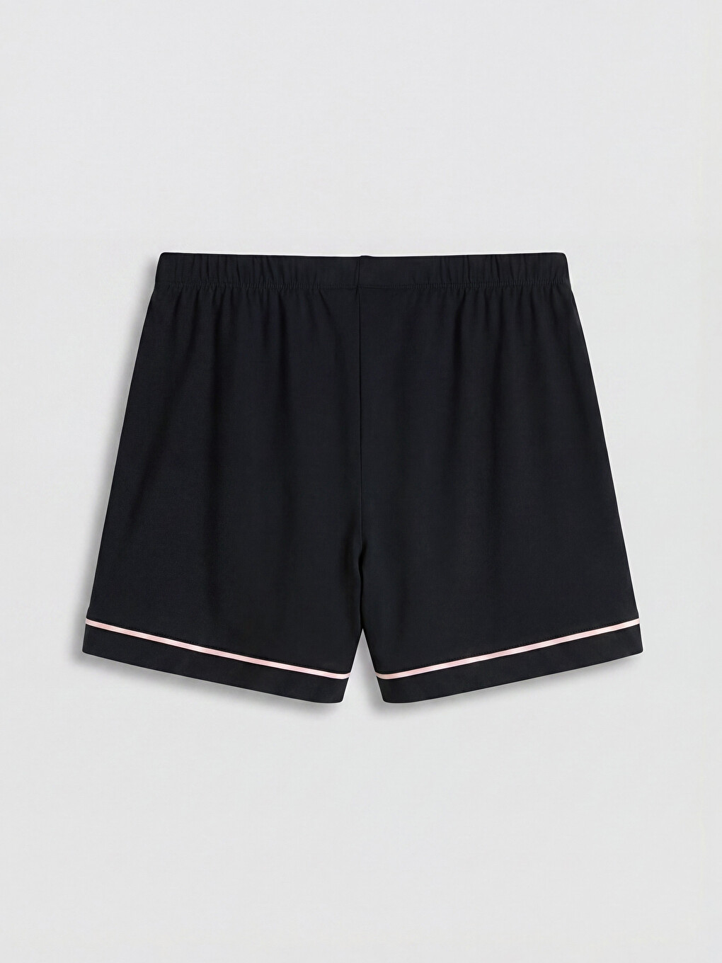 Siyah Gömlek Yaka Kadın Şortlu Pijama Takımı-8