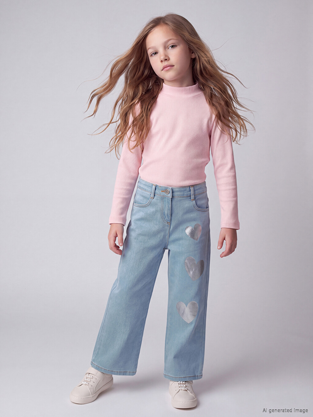 Flare Printed Girls' Jeans