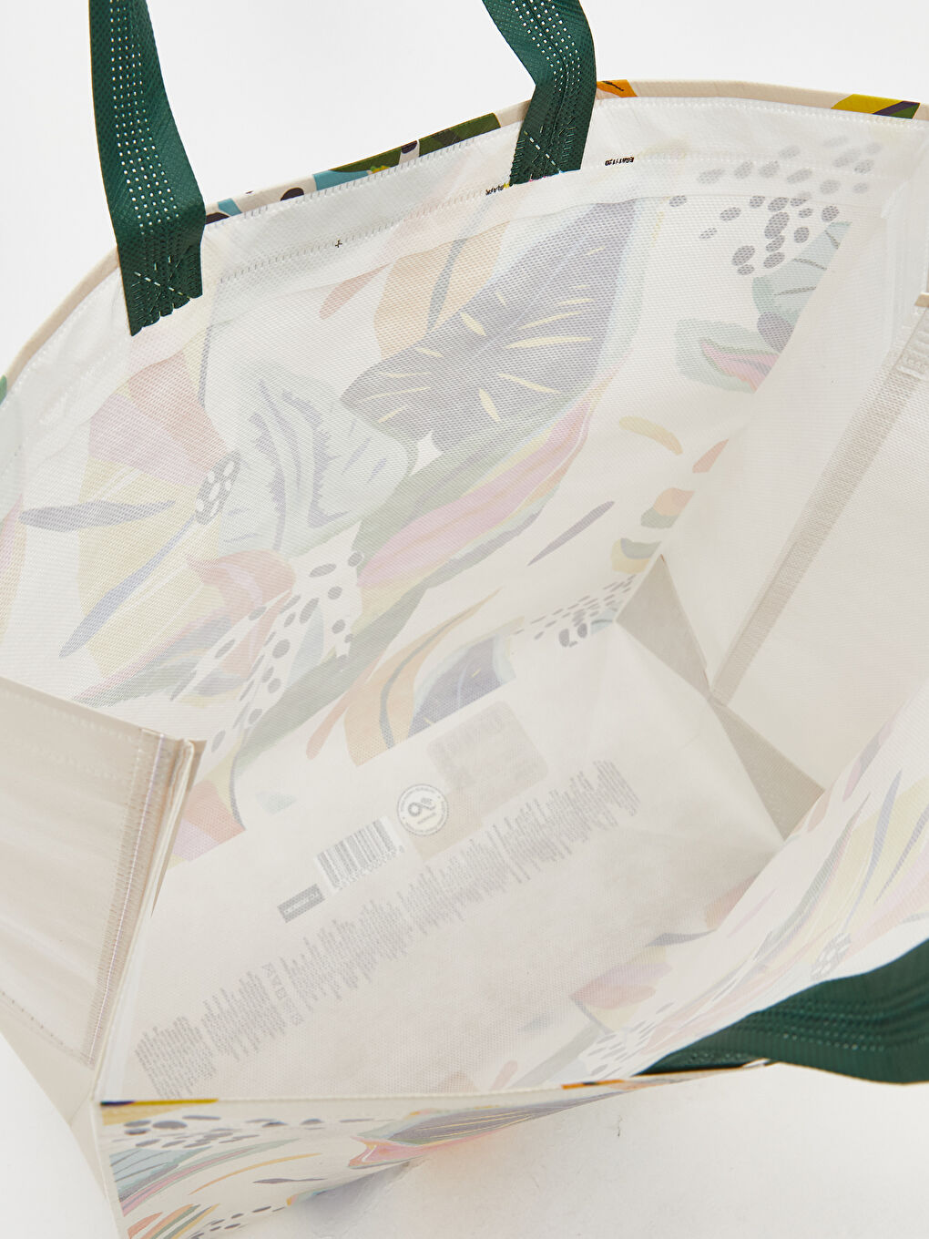 Karışık Yaprak Desenli Çift Saplı Alışveriş Çantası-2