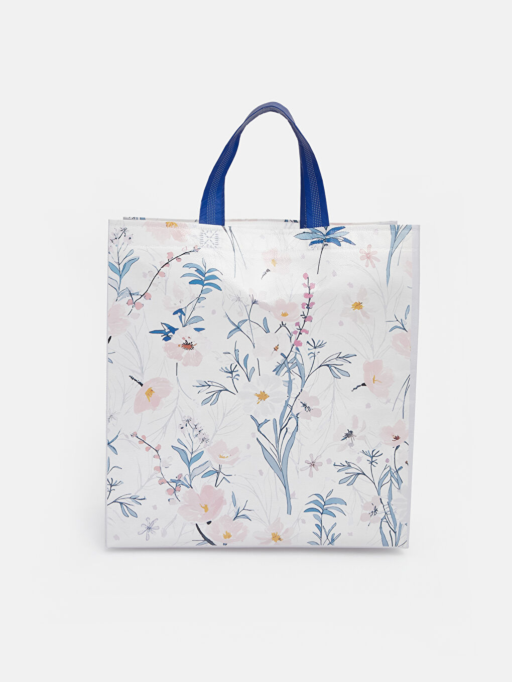 Karışık Çiçek Desenli Alışveriş Çantası