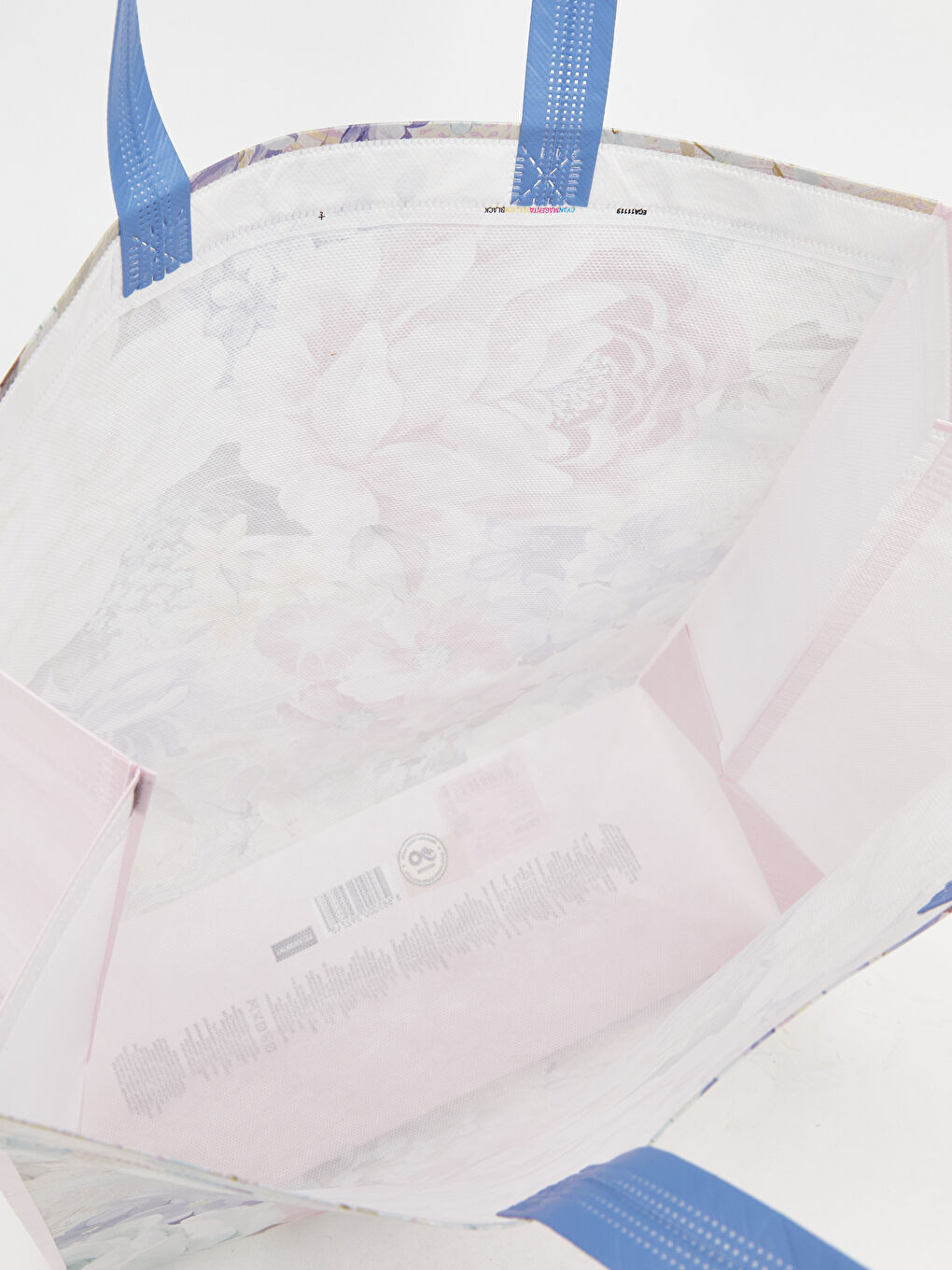 Karışık Çift Saplı Çiçek Baskılı Bez Çanta-2