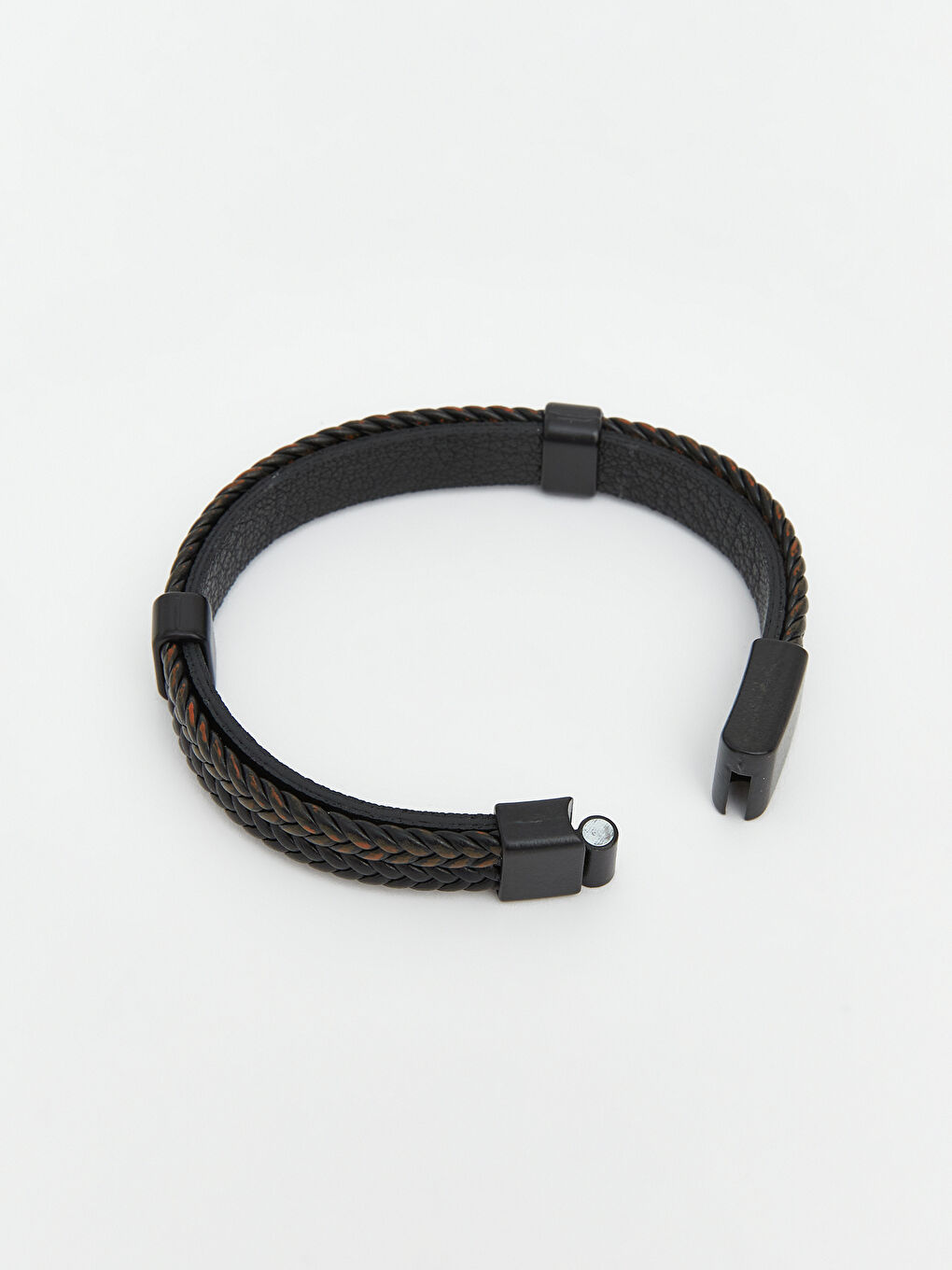 Siyah Örgü Desenlİ Erkek Bileklik-4