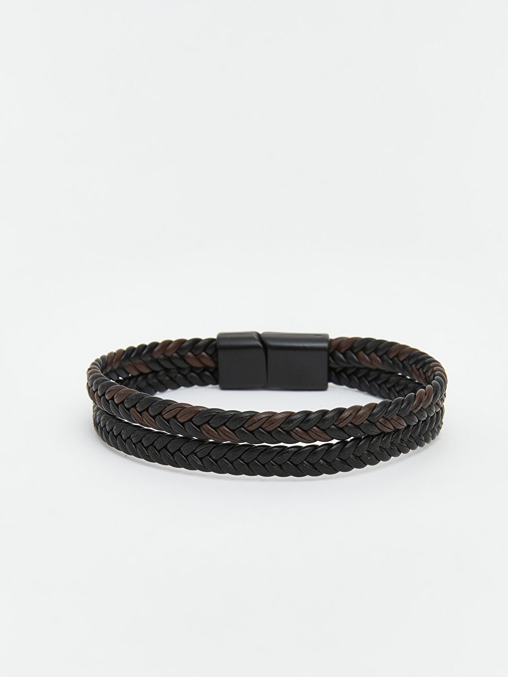 Siyah Örgü Desenli Erkek Bileklik-2