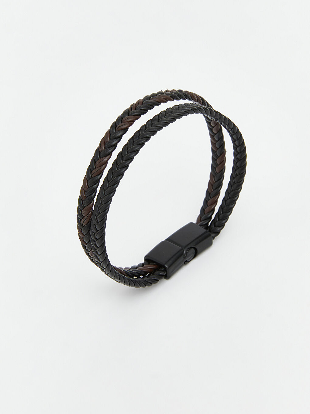 Siyah Örgü Desenli Erkek Bileklik-3