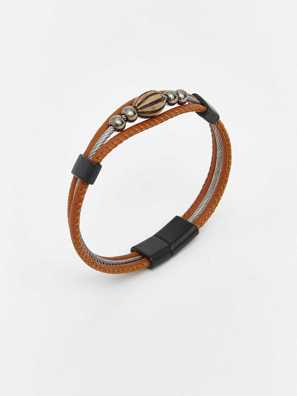 Kahverengi Taşlı Erkek Bileklik-1