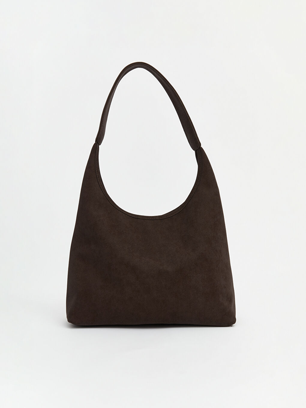 Kahverengi Süet Görünümlü Kadın Omuz Çantası