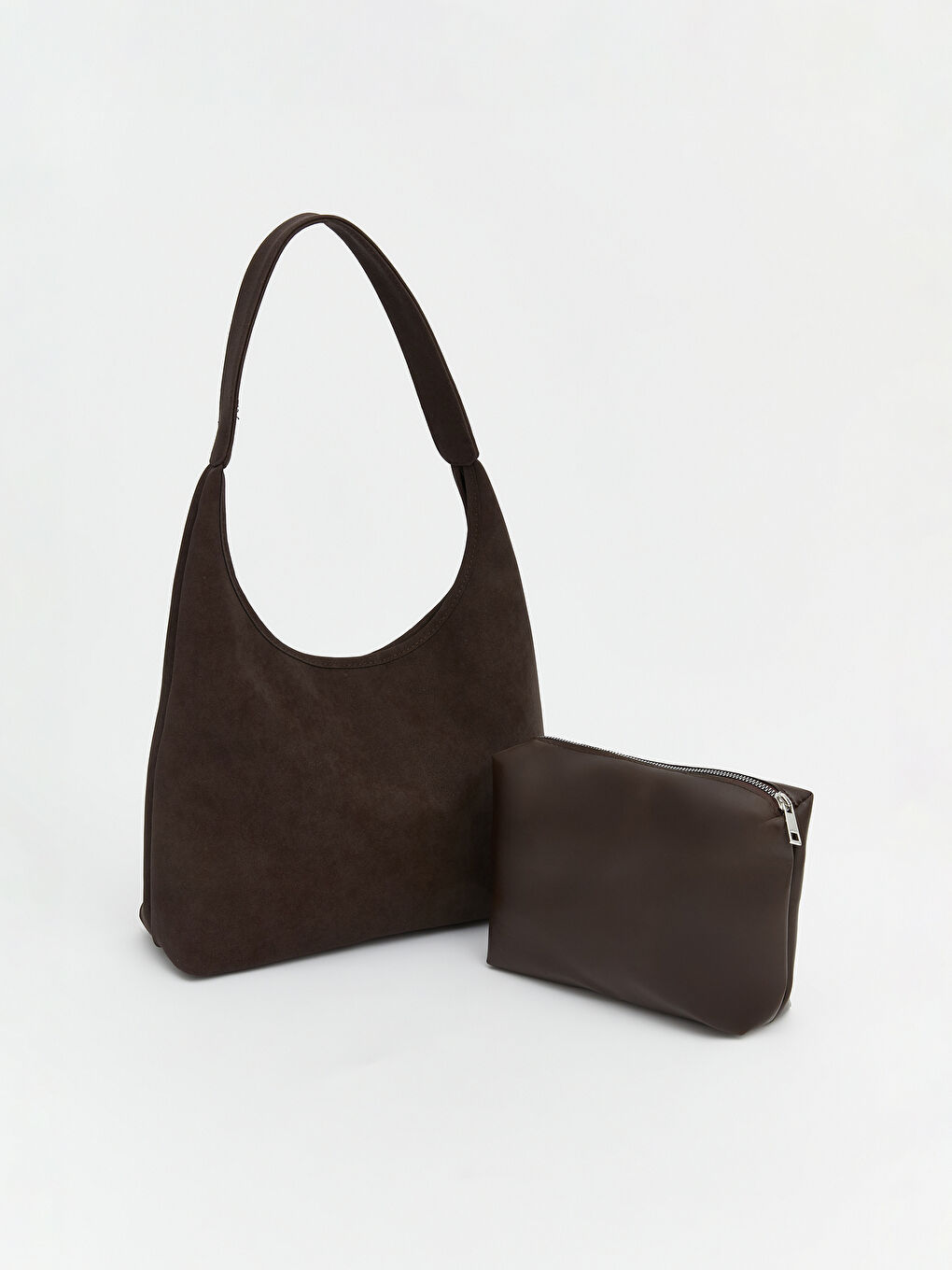 Kahverengi Süet Görünümlü Kadın Omuz Çantası-2