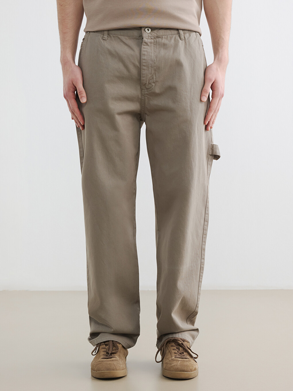 Regular Fit Gabardine Men's Trousers-1