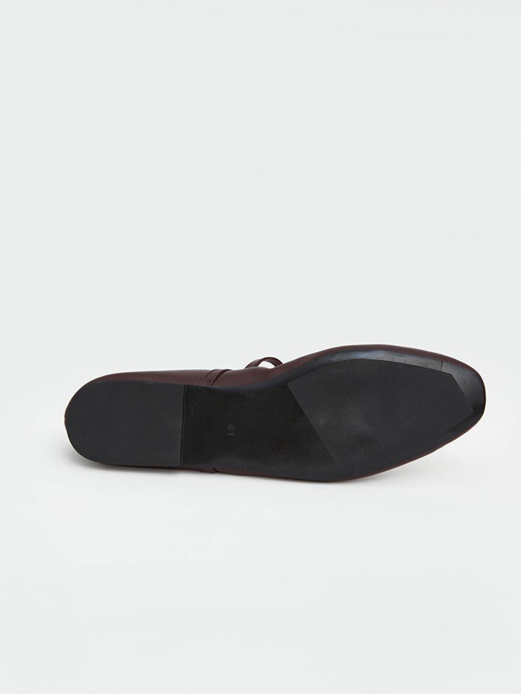 Bordo Deri Görünümlü Kadın Babet-3