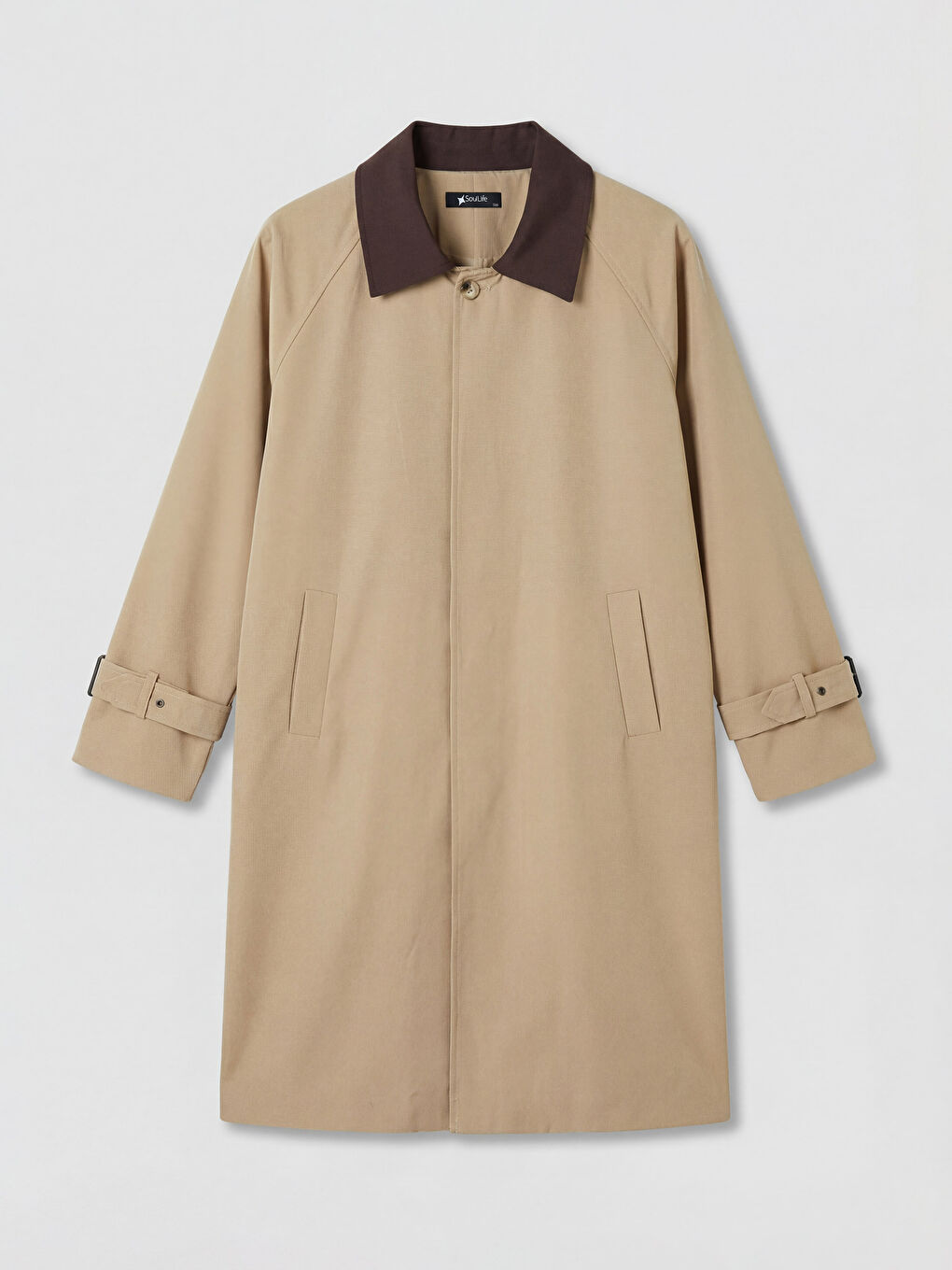 Bej Gömlek Yaka Kadın Trençkot-1