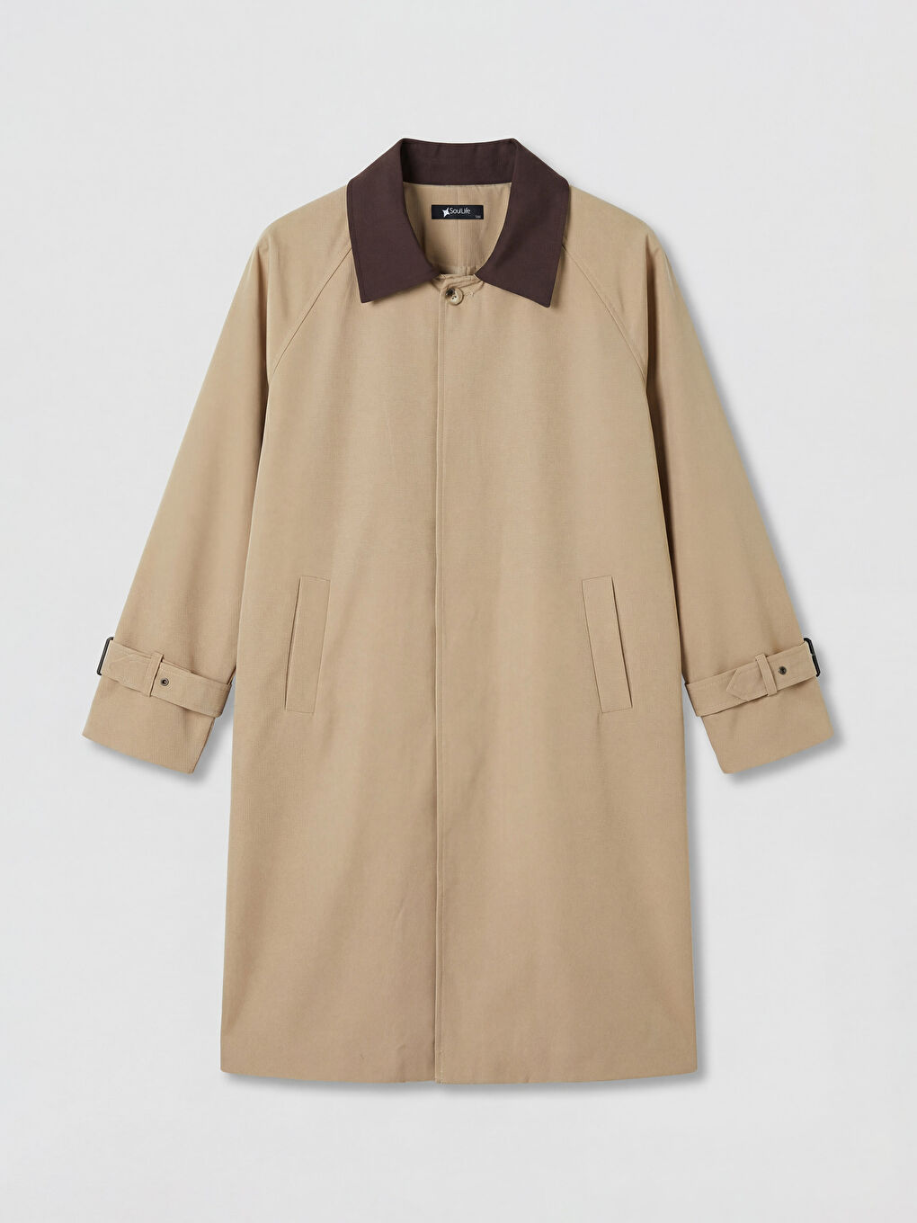 Bej Gömlek Yaka Kadın Trençkot