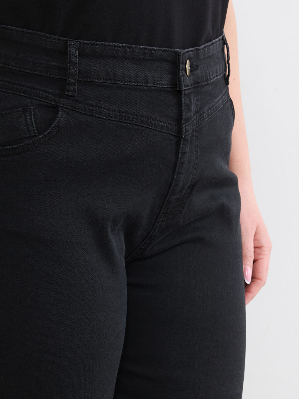 Siyah Straight Fit Kadın Jean Pantolon-8