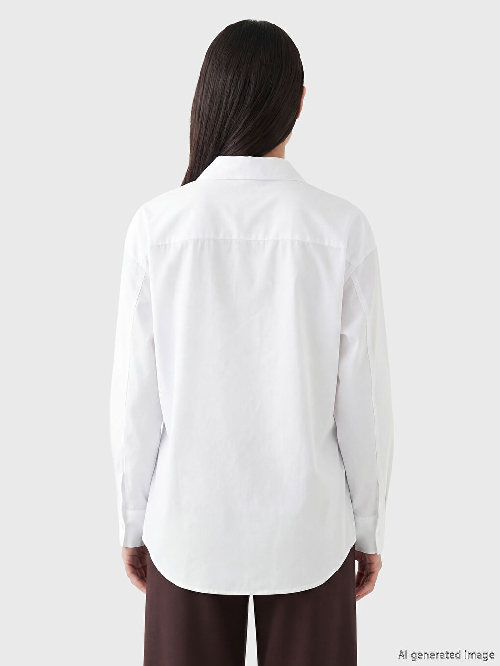 Cămașă Femei din Poplin cu Guler cu Dublu Piept-3