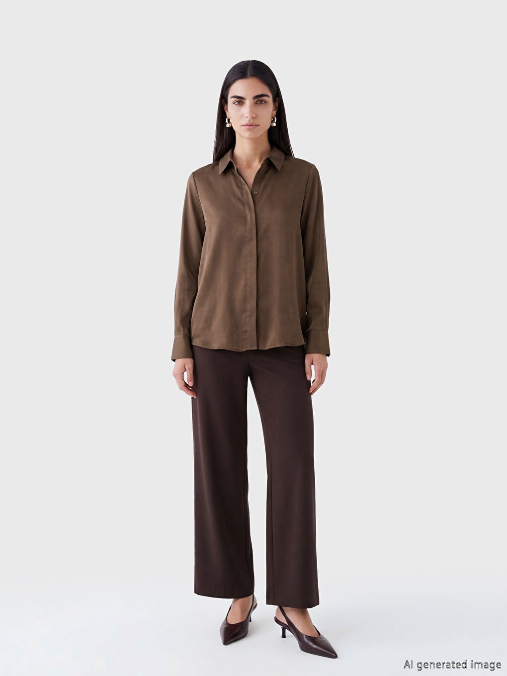 Modal Karışımlı Kadın Gömlek-1