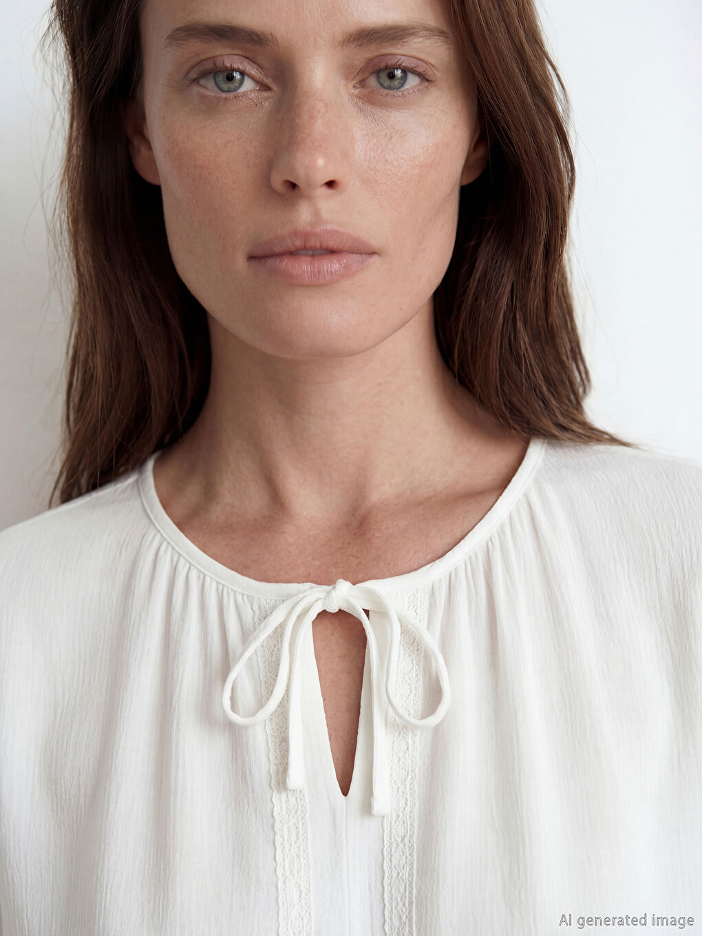 Μπλούζα με Υφή και Γιακά Με Δέσιμο-2