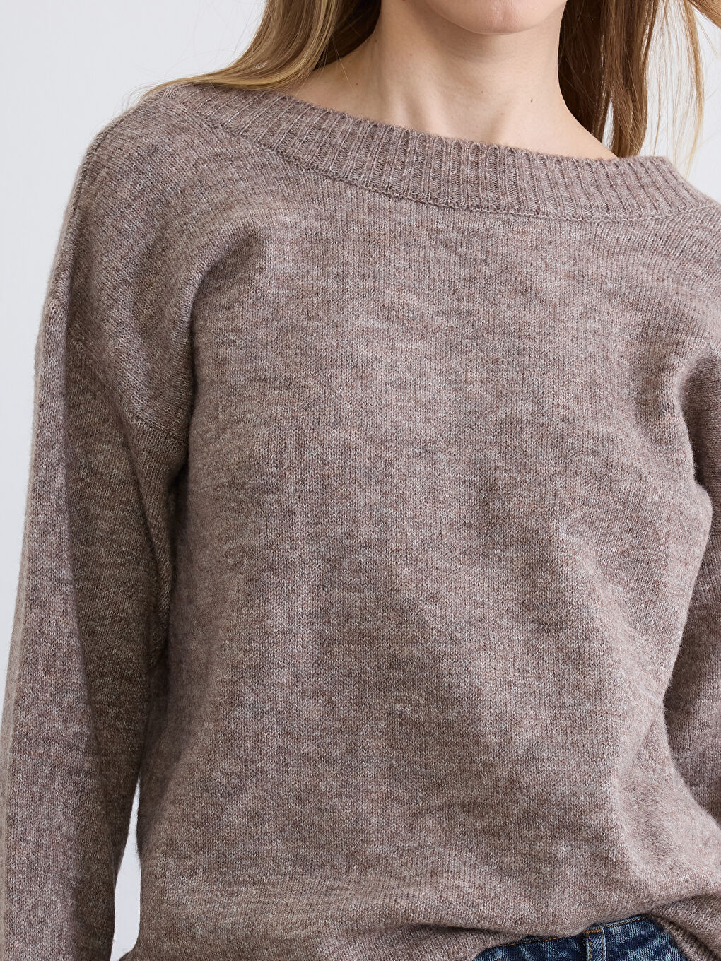 سترة تريكو بكول مدور للنساء-2