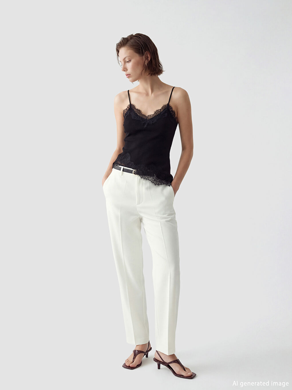 Жена Черно Безръкавна тениска-1