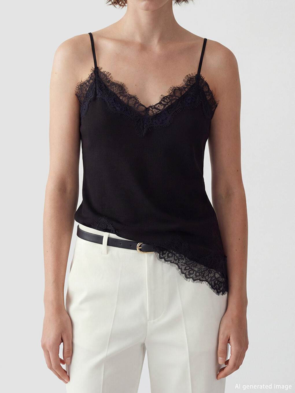 Жена Черно Безръкавна тениска-2