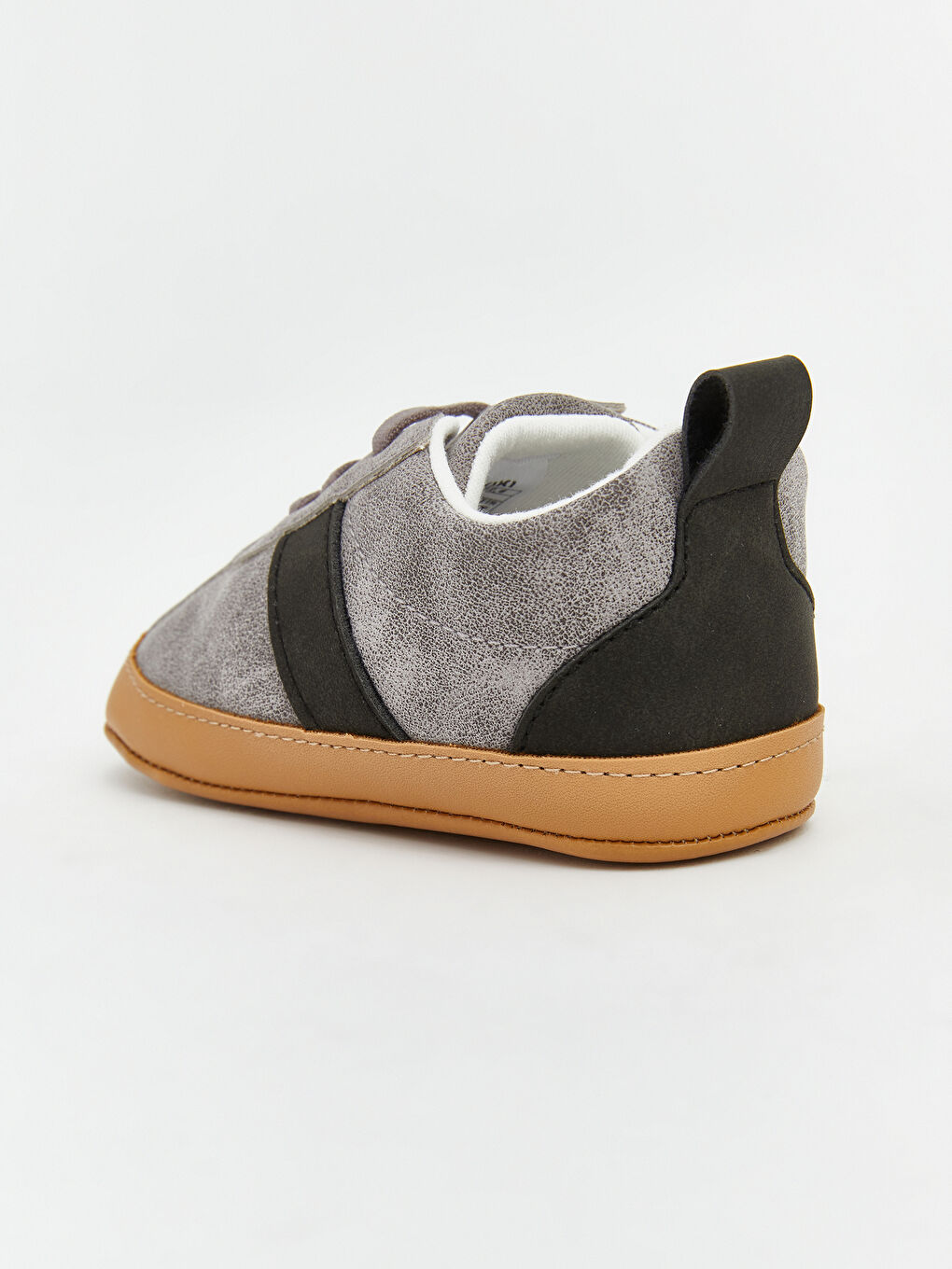 Antrasit Süet Görünümlü Erkek Bebek Yürüme Öncesi Spor Ayakkabı-4