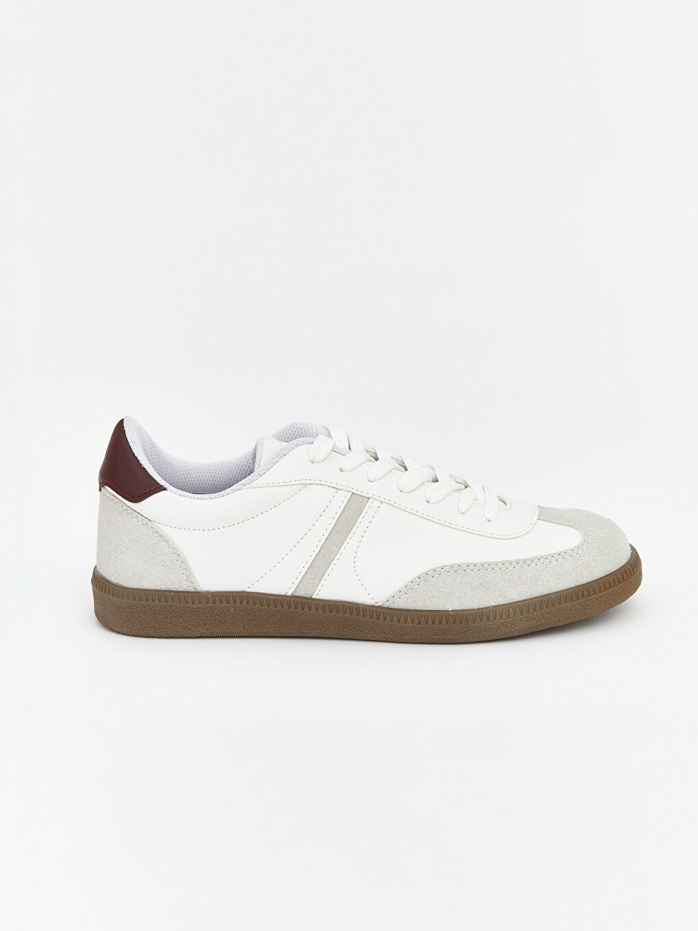 Beyaz Deri Görünümlü Kadın Spor Ayakkabı-1