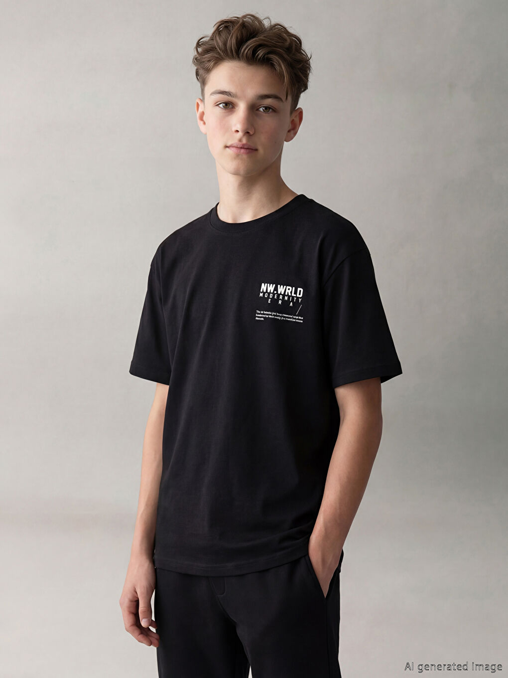 Printed Boys' T-Shirt and Sweatpants Set-1