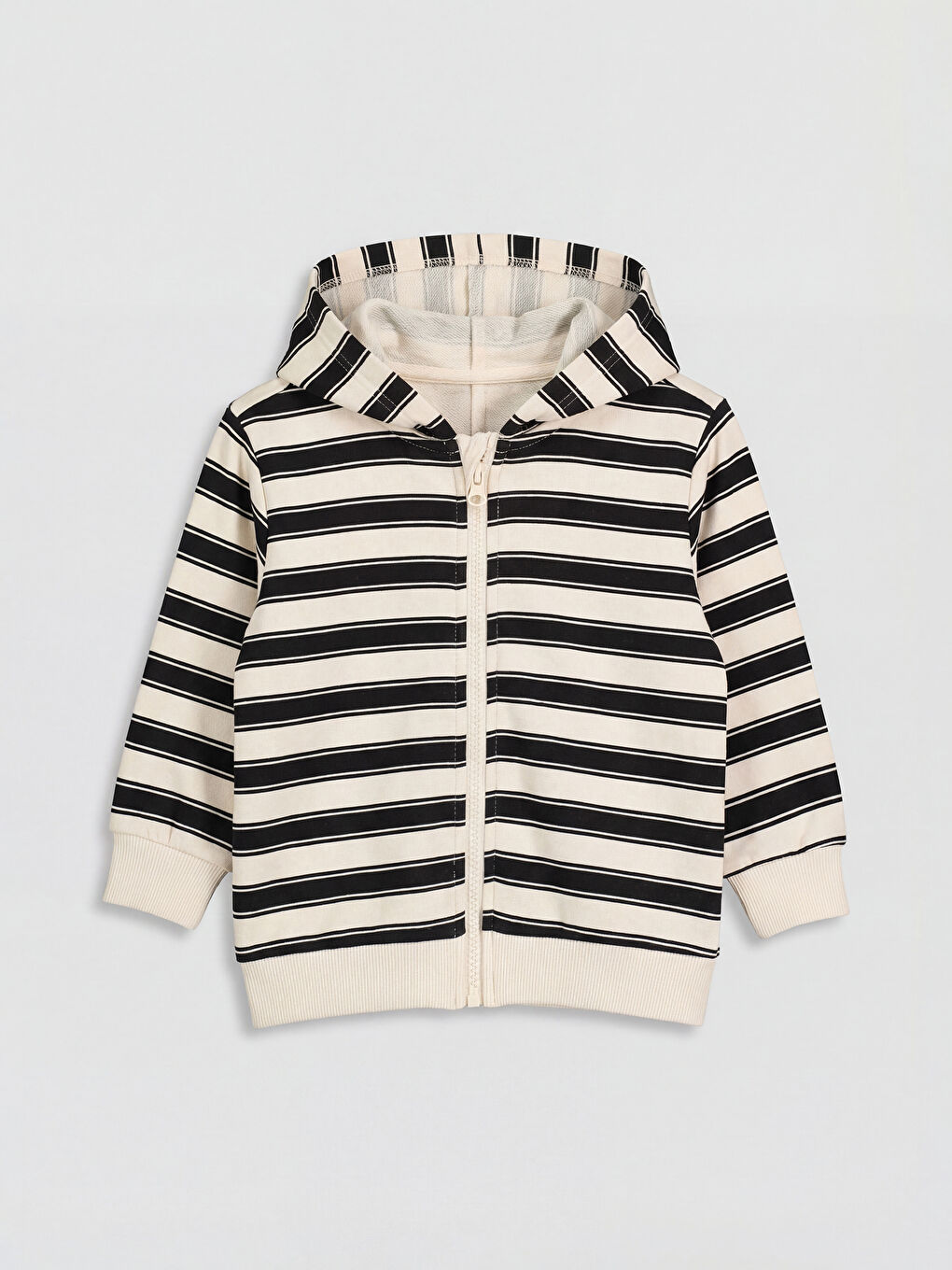 Antrasit Çizgili Erkek Bebek Eşofman Hırka ve Pantolon-1