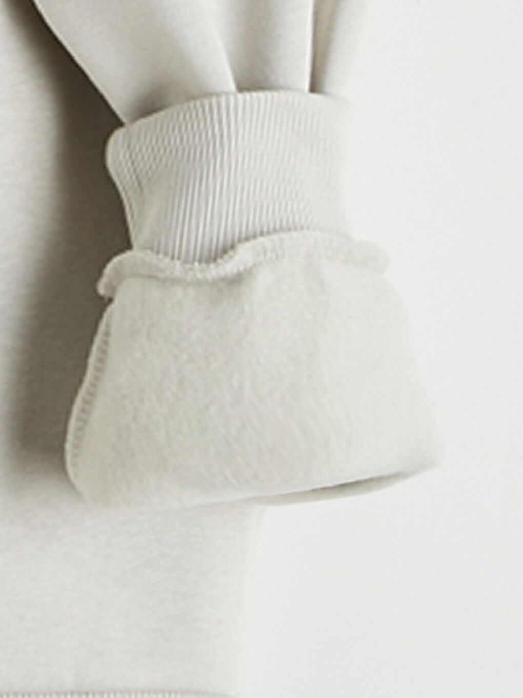 Bej Kapüşonlu Erkek Çocuk Kalın Sweatshirt-2