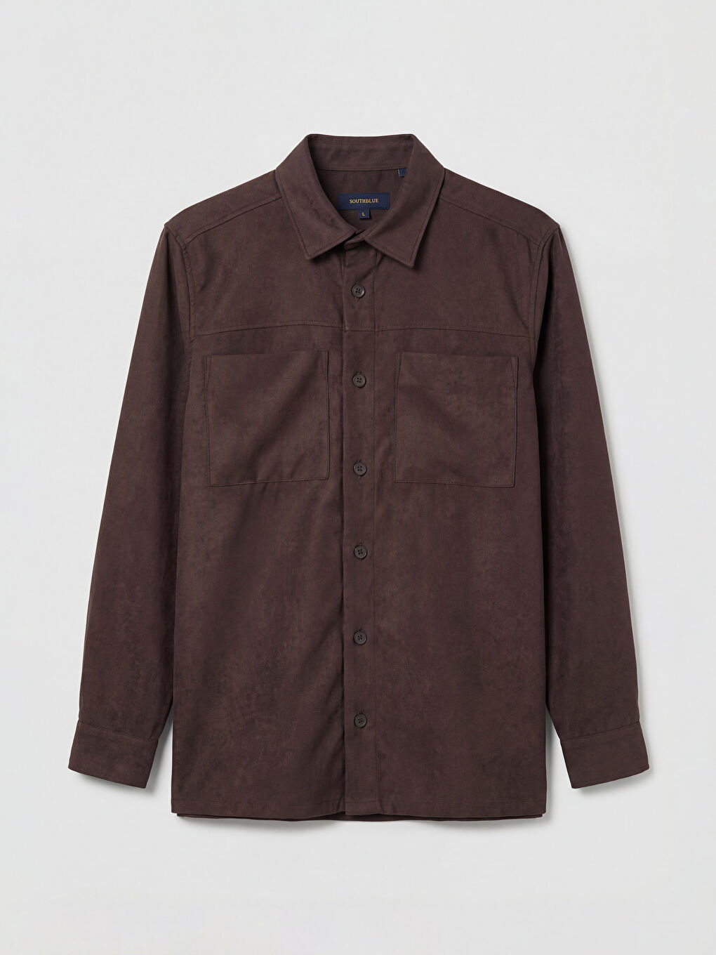 Kahverengi Standart Kalıp Çift Cepli Erkek Gömlek