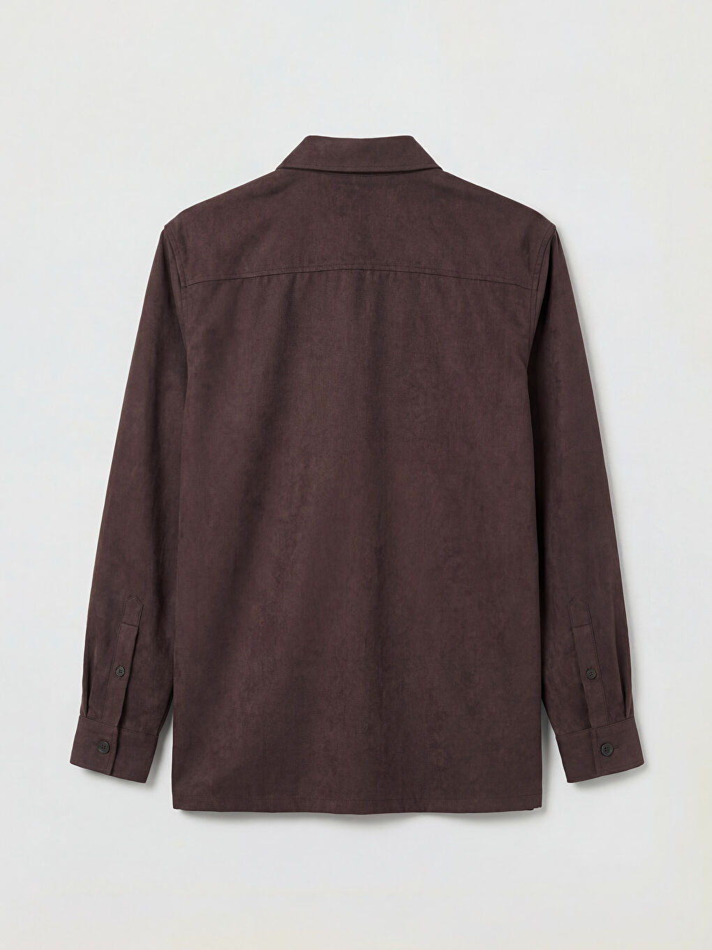 Kahverengi Standart Kalıp Çift Cepli Erkek Gömlek-1