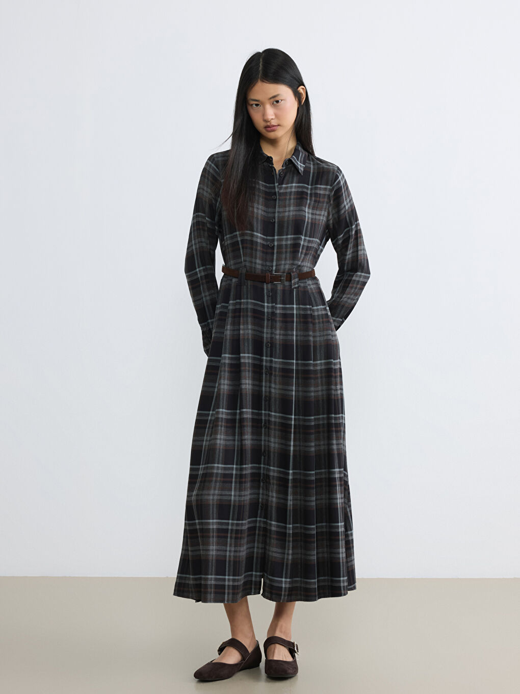 Торлы белдігі бар жейде-көйлек-1