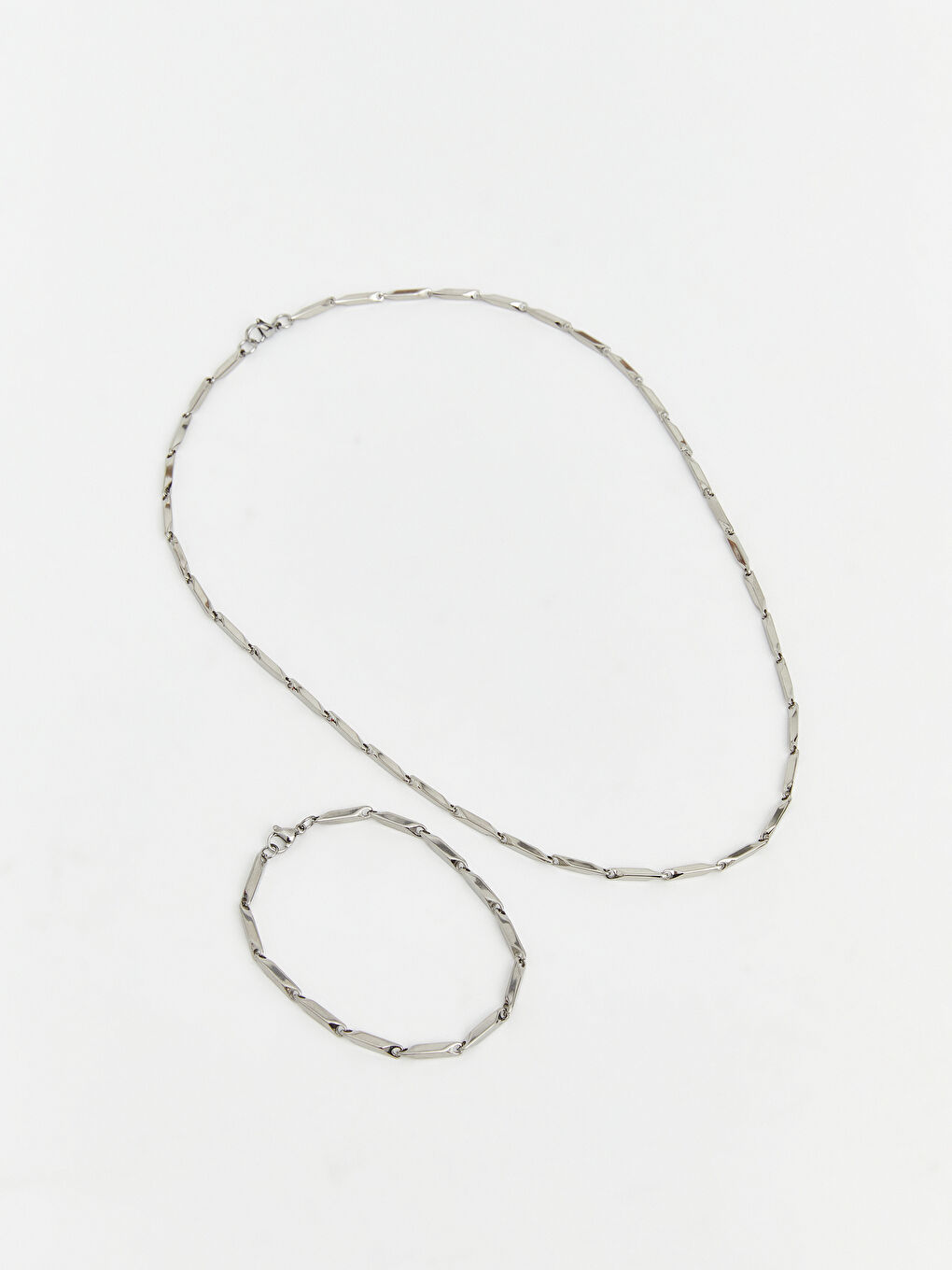 Gri Erkek Zincir Kolye Seti