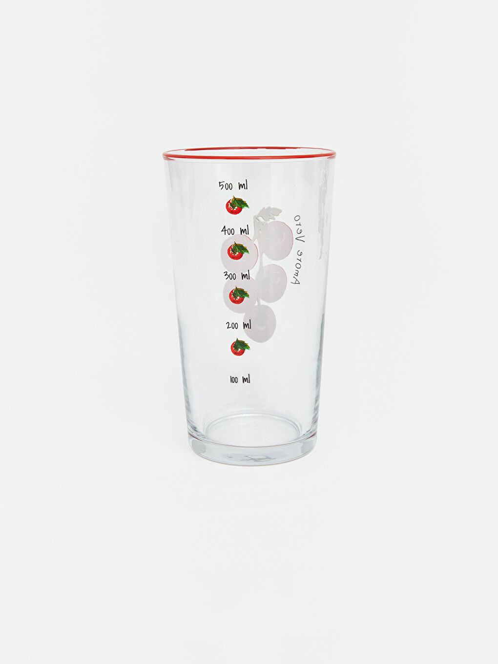 Karışık Domates Baskılı Cam Su Bardağı 570 ml-1