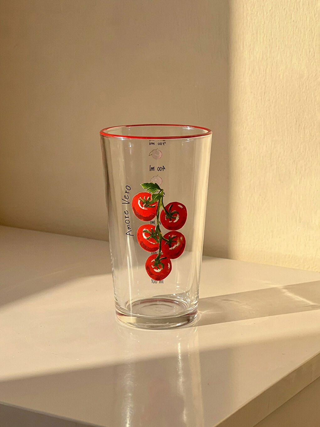 Karışık Domates Baskılı Cam Su Bardağı 570 ml