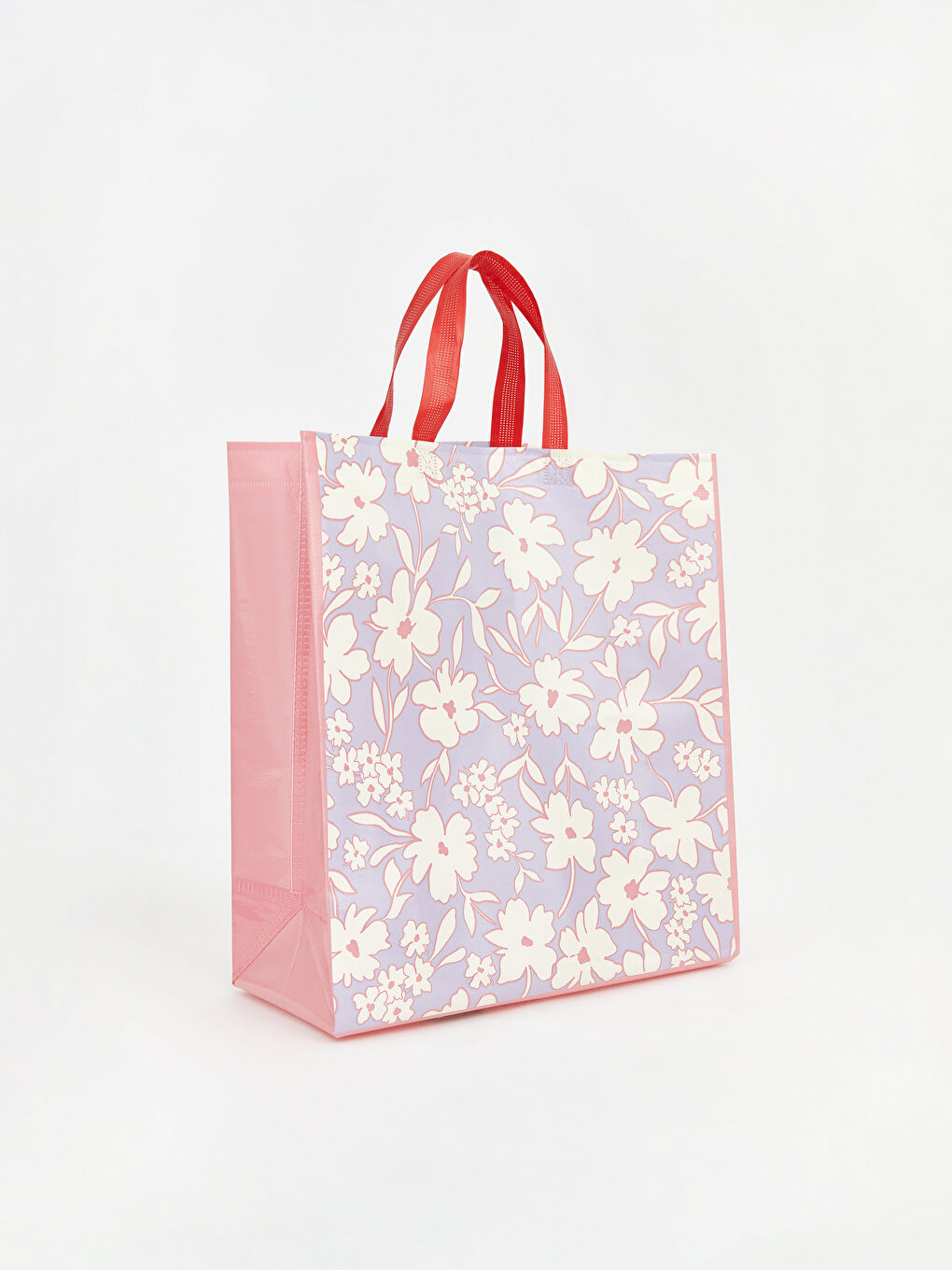 Karışık Çiçek Desenli Kadın Alışveriş Çantası-1