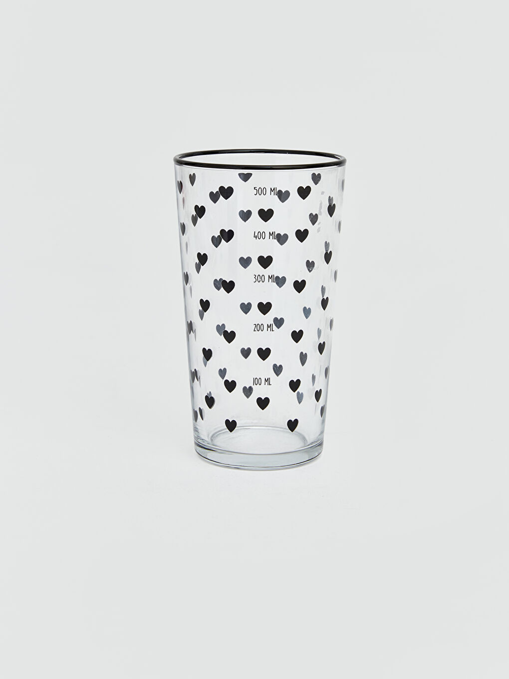 Karışık Kalp Baskılı Cam Bardak 570 Ml