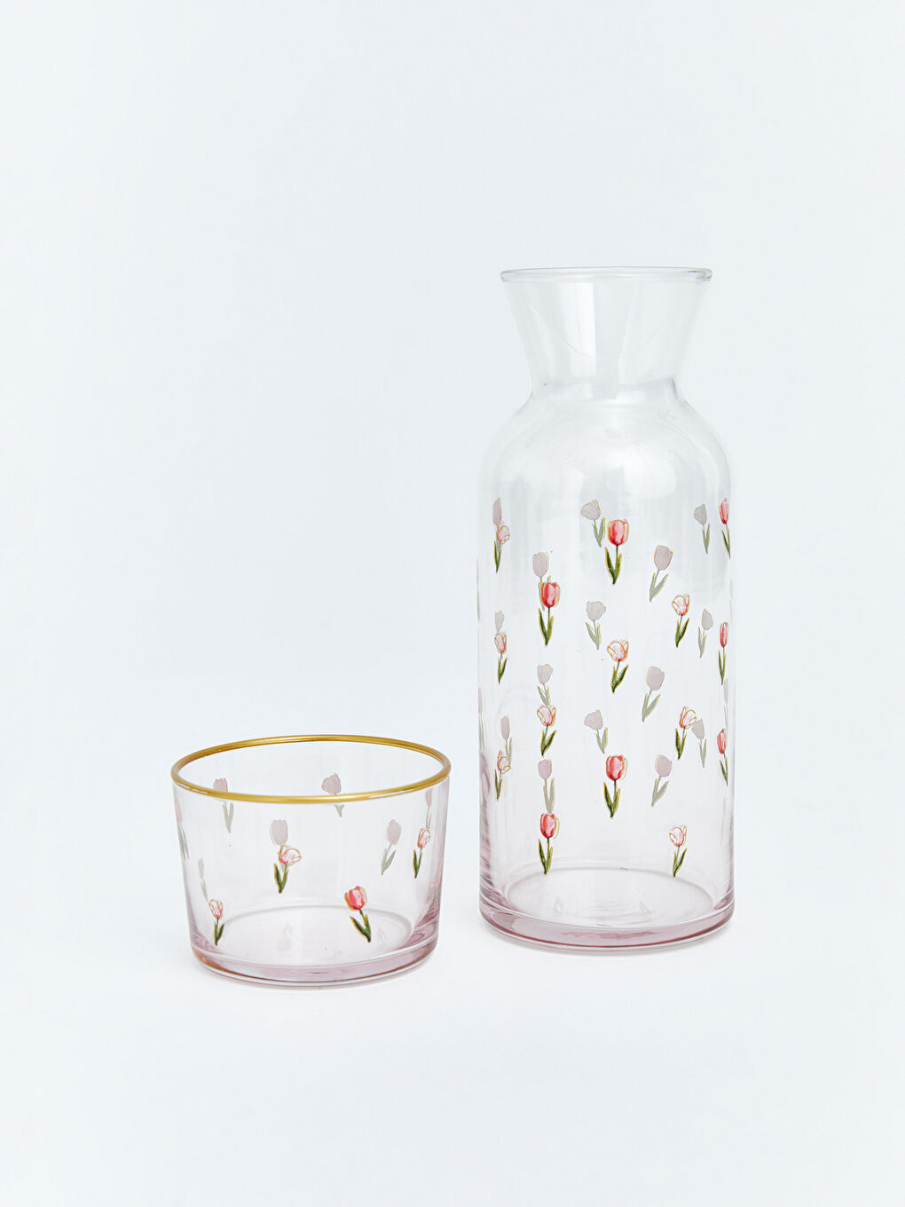 Karışık Çiçek Baskılı Cam Sürahi 700 ml-2