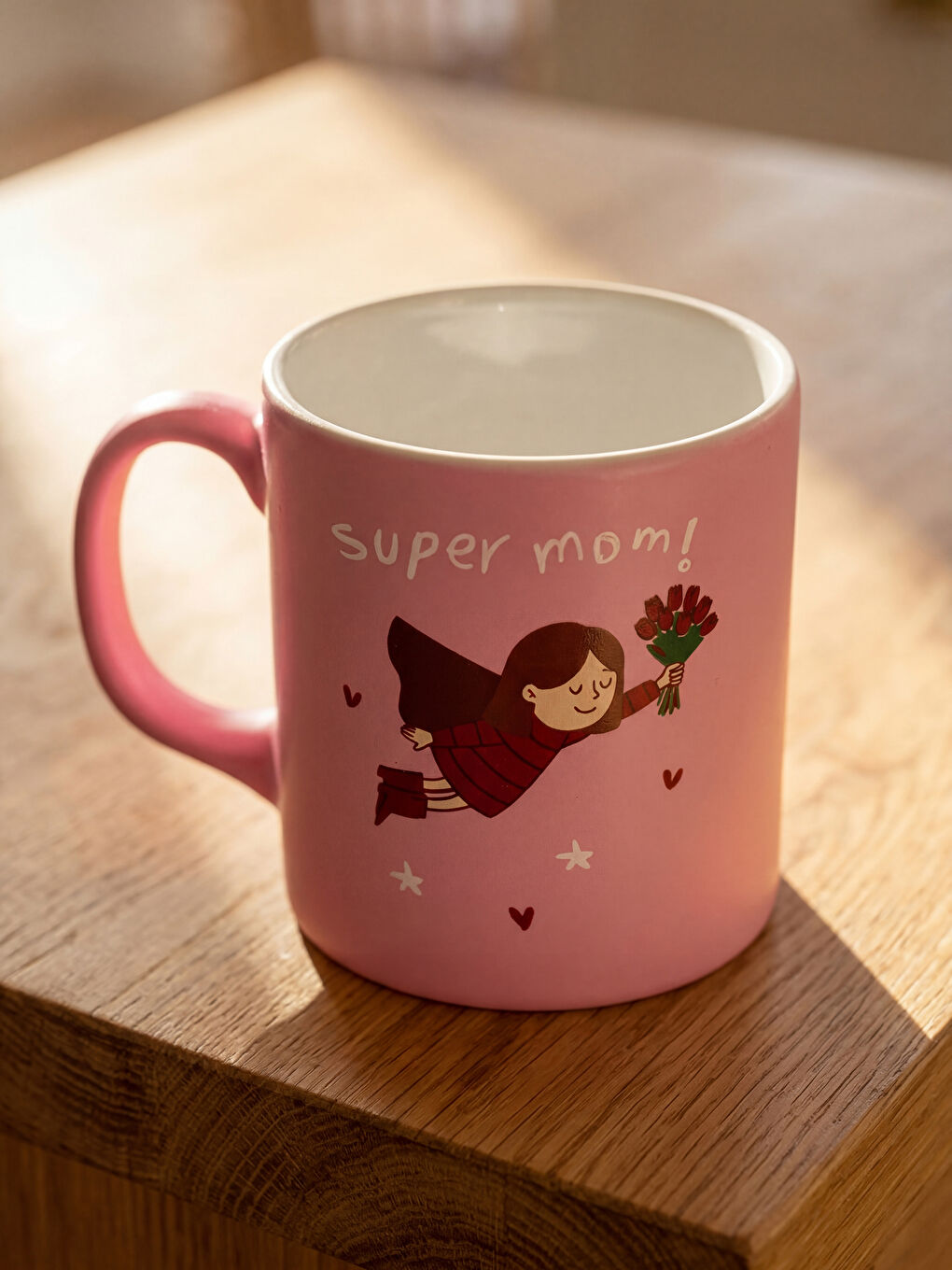 Karışık Super Mom Baskılı Seramik Kupa 320 ml