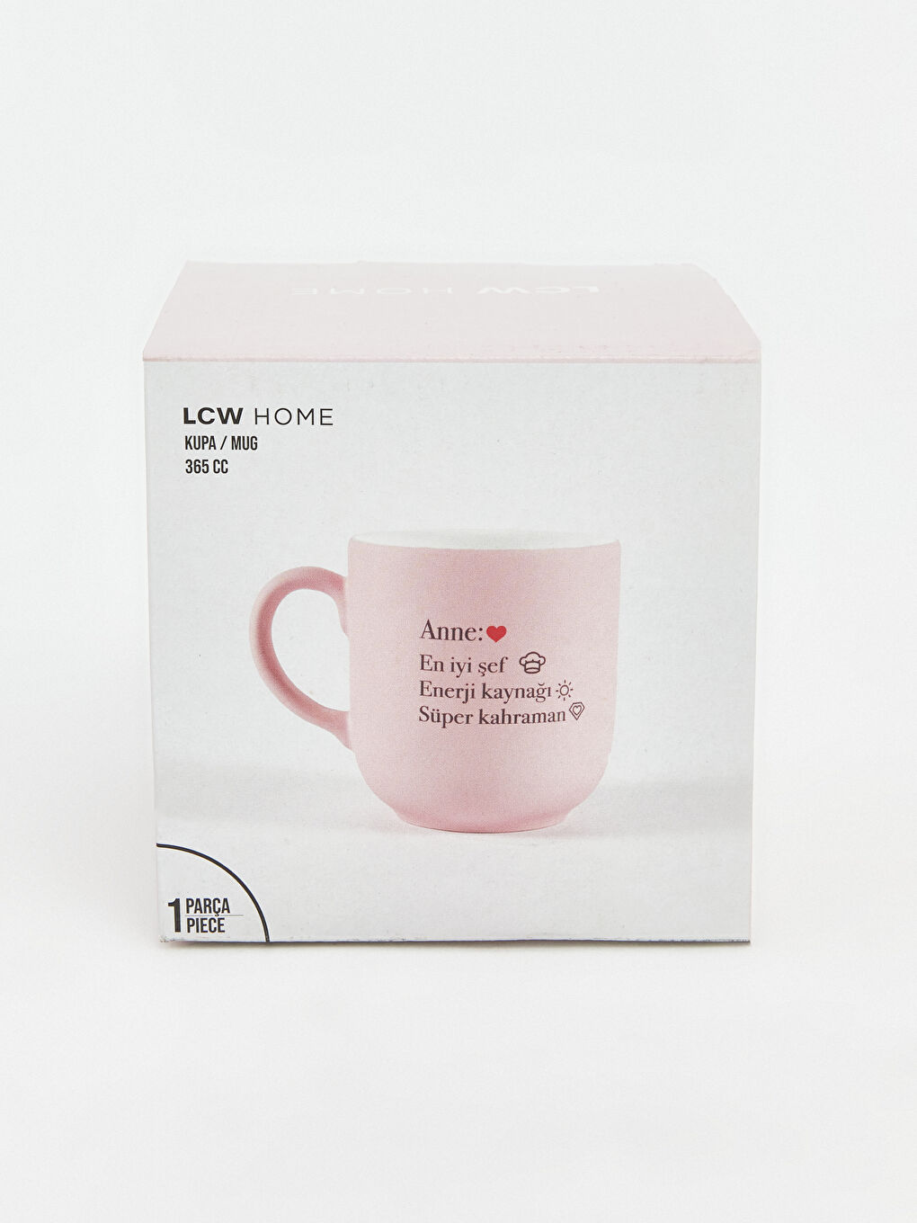 Pembe Slogan Baskılı Seramik Kupa 365 ml-3