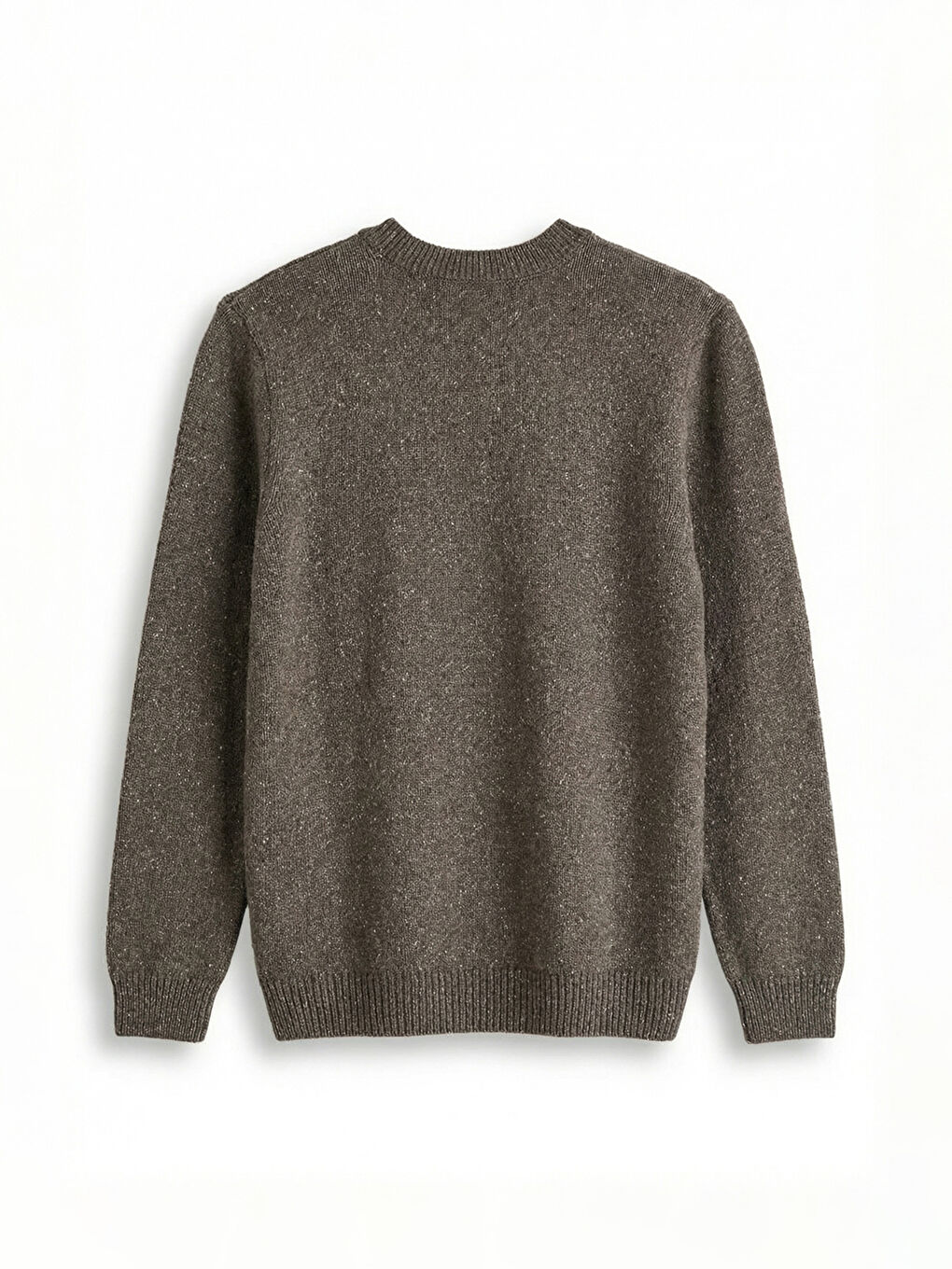 Kahverengi Bisiklet Yaka Yün Karışımlı Erkek Triko Kazak-1