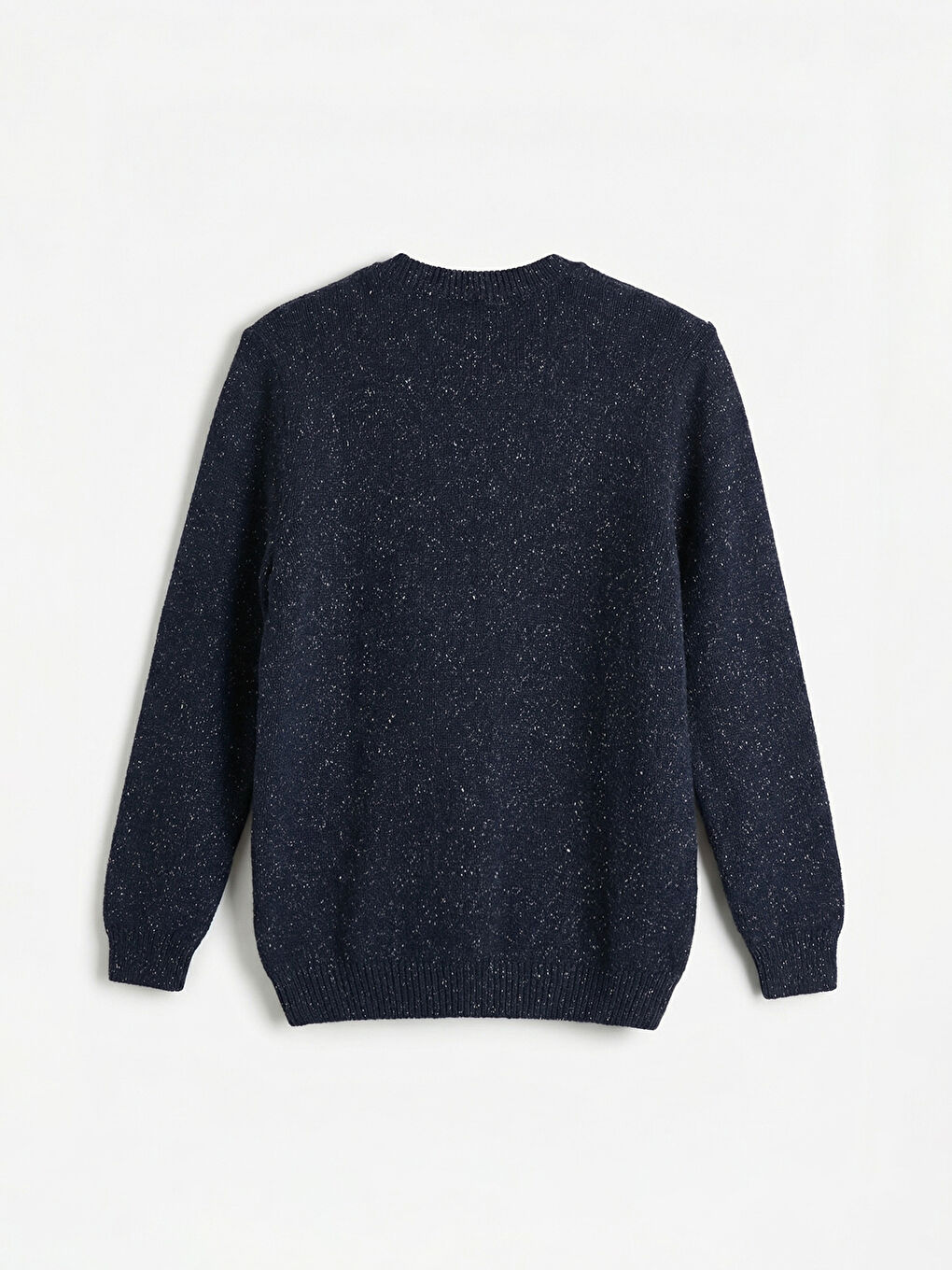 Lacivert Bisiklet Yaka Yün Karışımlı Erkek Triko Kazak-1